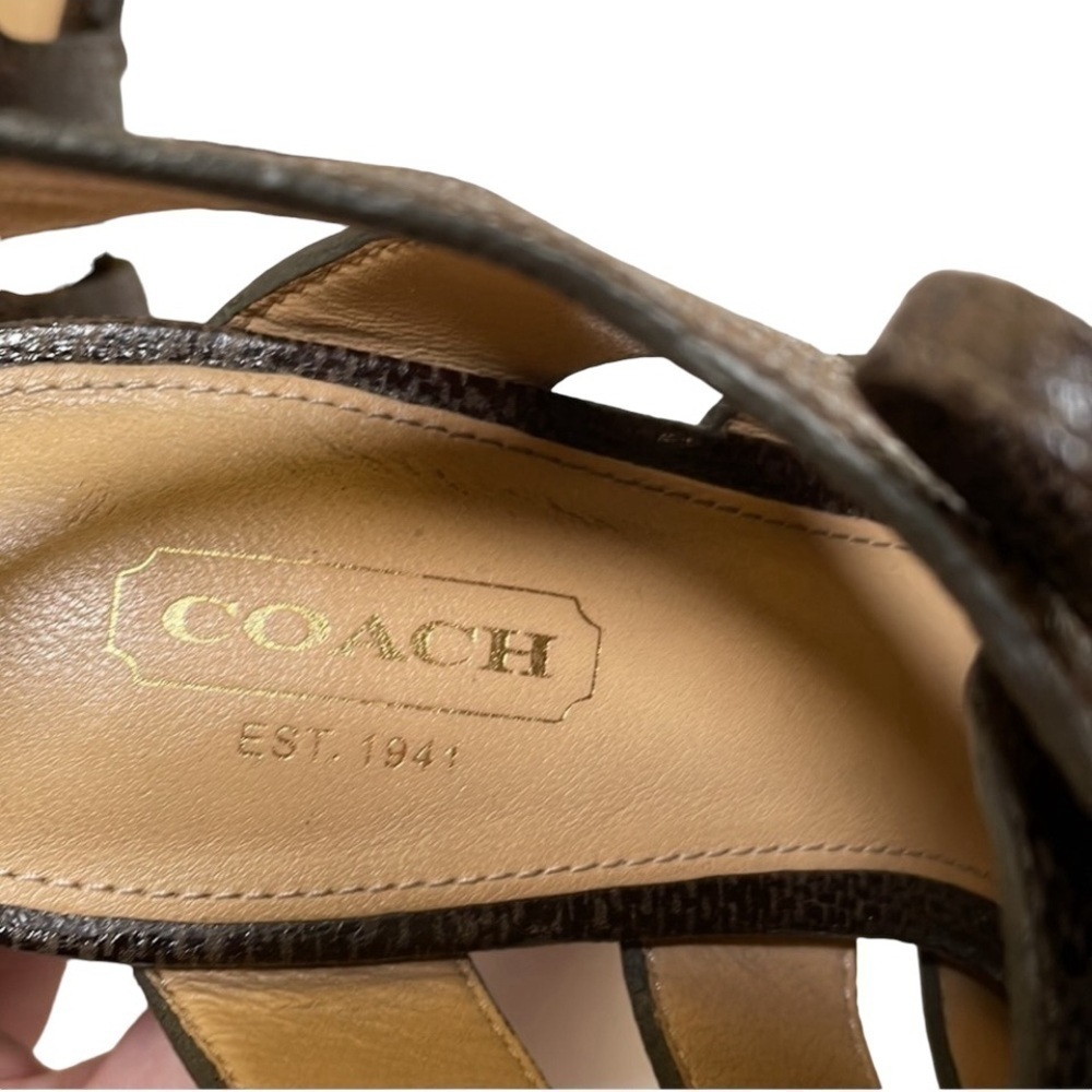 Coach Moreen Metallic Caged Lace Up Slingback Size 6.5 - Picture 4 of 9